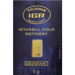 IGR 1g Fine Gold 999.9 Bar