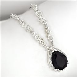 Fancy Colored French Cubic Zirconium Sterling Silver Necklace