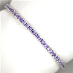 Custom Made Sterling Silver Opal Fancy French Cubic Zirconium Tennis Bracelet