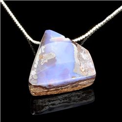 APP: 2k 6.85CT Natural Freeform Boulder Opal Pendant With Chain