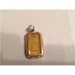 1 gram Suisse Pure Gold Bar .9999 Fine IN 14k Gold Bezel