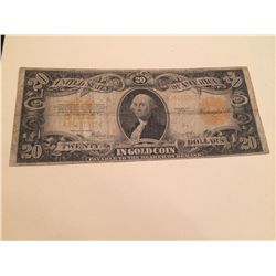 1922 $20 GOLD CERTIFICATE