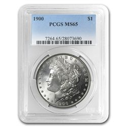 1900 MORGAN SILVER DOLLAR MS65 PCGS, HIGH GRADE