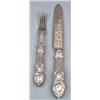 Image 1 : SILVER - A pair of Victorian servers, engraved with scrolling foliage, Kings shape handles boldl...