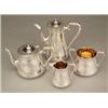 Image 1 : SILVER - A Victorian four-piece tea service, of tapering cylindrical form, engraved with bright...