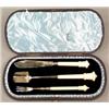 Image 1 : SILVER - A Victorian leaf engraved spear, knife and cheese scoop, with tapering acanthus carved...