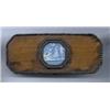 Image 1 : BIJOUTERIE - An English wooden toothpick case, with canted corners, the top inset with blue and...