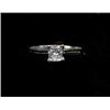 Image 1 : JEWELLERY AND WATCHES - A single stone diamond ring, c.2000, claw set princess cut stone...
