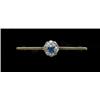 Image 1 : JEWELLERY AND WATCHES - A sapphire and diamond bar brooch, c.1930, the central sapphire within a...