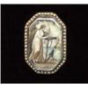 Image 1 : JEWELLERY AND WATCHES - A late George III gold canted oblong memorial brooch, painted en-grisail...