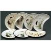 Image 1 : BRITISH POTTERY - A set of seven Minton kidney shape dishes, painted with butterflies and grasse...