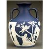 Image 1 : BRITISH POTTERY - A Wedgwood dark blue and white jasper Portland vase, 10.25in high, impressed W...