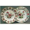 Image 1 : ORIENTAL CERAMICS AND WORKS OF ART - Two Chinese 'famille rose' plates, painted with vases of fl...