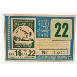 VINTAGE 1939 TRAIN TICKET THE CLEVELAND RAILWAY CO.