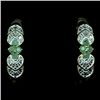Image 1 : GOLD OVER STERLING SILVER EMERALD AND DIAMOND EARRINGS