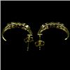 Image 2 : GOLD OVER STERLING SILVER EMERALD AND DIAMOND EARRINGS