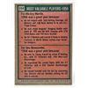 Image 2 : 1975 TOPPS 1956 MVP PLAYERS MICKEY MANTLE BASEBALL CARD