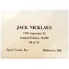 Image 2 : JACK NICKLAUS 1990 SPORT CARDS INC SUPERSTAR #2