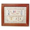 Image 1 : VINTAGE CROSS STITCH 'PLEDGE OF ALLEGIANCE' TEXTILE SAMPLE