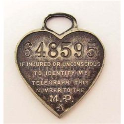 VINTAGE MPA INSURANCE POLICY NUMBER TAG PENDANT