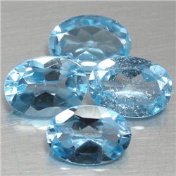 LOT OF 3.73 CTS BLUE BRAZILIAN TOPAZ 4 PCS