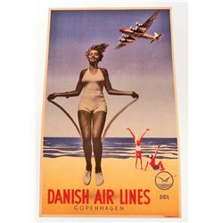 DANISH AIR LINES COPENHAGEN 8 X 10 GICLEE CANVAS PRINT