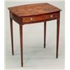 Image 1 : FURNITURE AND DECORATIONS - A George III mahogany occasional table, of bowed rectangular form, t...