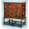 Image 1 : FURNITURE AND DECORATIONS - A William and Mary walnut floral marquetry chest-on-stand, fitted tw...