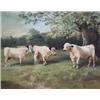 Image 1 : OIL PAINTINGS - John C. Tunnard (1900 - 1971) Park Cattle In A Landscape, signed, dated 1899, 32...