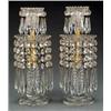 Image 1 : STATUARY, METALWORK, BOXES AND OBJECTS - A pair of Regency gilt-brass mounted cut glass lustre c...