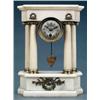 Image 1 : CLOCKS, BAROMETERS, SCIENTIFIC INSTRUMENTS - A gilt brass mounted white marble portico timepiece...