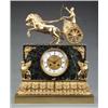Image 1 : CLOCKS, BAROMETERS, SCIENTIFIC INSTRUMENTS - A fine large French ormolu and verde marble Empire...