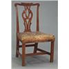 Image 1 : FURNITURE AND DECORATIONS - A set of four George II fruitwood dining chairs, the vase shaped bac...