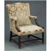 Image 1 : FURNITURE AND DECORATIONS - A George III mahogany Gainsborough armchair, the upholstered arched...