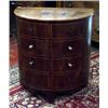 Image 1 : FURNITURE AND DECORATIONS - A George III mahogany semi-circular night cabinet, the four doors wi...