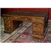 Image 1 : FURNITURE AND DECORATIONS - A Victorian mahogany partners desk, the ovolo moulded top with inset...