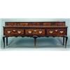 Image 1 : FURNITURE AND DECORATIONS - A good George II oak low dresser, the back with five ovolo moulded d...