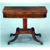 Image 1 : FURNITURE AND DECORATIONS - A Regency rosewood D-shaped folding card table, boxwood strung throu...