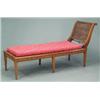 Image 1 : FURNITURE AND DECORATIONS - A Victorian Sheraton revival painted satinwood daybed, with caned re...