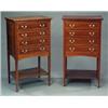 Image 1 : FURNITURE AND DECORATIONS - A pair of Edwardian mahogany Sheraton revival music cabinets, each f...