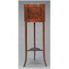 Image 1 : FURNITURE AND DECORATIONS - An Edwardian mahogany Sheraton revival drum shaped jardiniere, outli...
