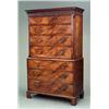 Image 1 : FURNITURE AND DECORATIONS - A George III mahogany tallboy, fitted two short and six long cockbea...