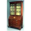 Image 1 : FURNITURE AND DECORATIONS - A George III mahogany bureau-bookcase, the adjustable shelves enclos...