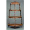 Image 1 : FURNITURE AND DECORATIONS - A Victorian rosewood whatnot, the four graduated semi-circular shelv...