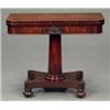 Image 1 : FURNITURE AND DECORATIONS - A William IV mahogany card table, the folding rounded rectangular to...