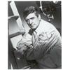 Image 1 : AUTOGRAPHS - HUDSON, Rock, For R, Best Wishes, half length propped against ladder, bw, 10 x 8...