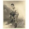 Image 1 : BOXING - LOUIS, Joe, Yours Truly, in white ink, seated pose, bw, 8x10...