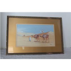 DESERT SCENE BY T. WESTON (WATER COLOR/PRINT)