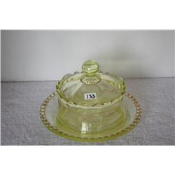 VASELINE GLASS BUTTER DISH