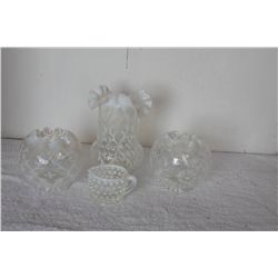 CLEAR OPALESCENT VASES (ETC) CHOICE A-B-C-D